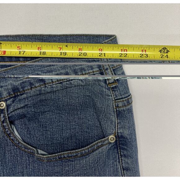 Avenue Blues Womens Wide Leg Jeans Size 24 Plaid Patchwork Fall Denim - Picture 3 of 10